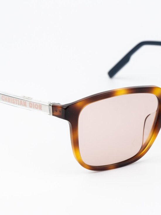 Dior Women Sunglasses Havana Pink Square DIORTAG SU 26E0 NEW AUTHENTIC
